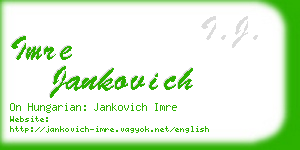 imre jankovich business card